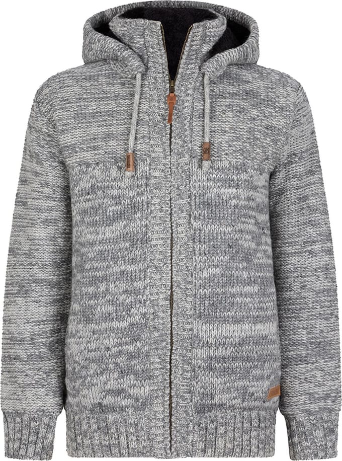 Gebreid Wollen Heren/Uni Vest van Schapenwol Teddy PolyesterFleece en vaste capuchon - SHAKALOHA - M Chamonix ZH XL