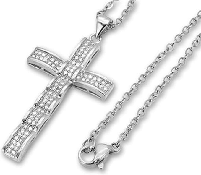 Amanto Ketting Dilek - 316L Staal - Kruis - 40x21mm - 45cm
