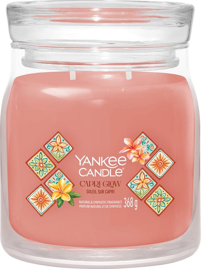 Yankee Candle - Capri Glow Medium Geurkaars - 50 branduren - 2 lonten