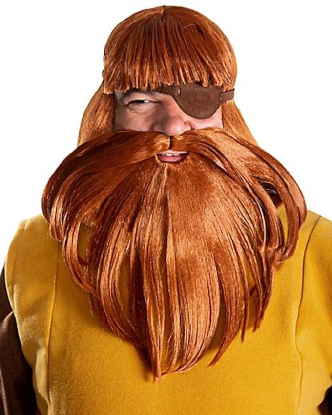 Wickie Halvar Pruik-Baard-Set - Kostuum Accessoire