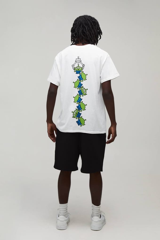 Oversized Pixar Toy Story Aliens Licentie Print T-shirt | White | Size Medium