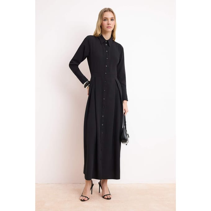 Dames maxi-jurk, plat model, lang, casual/dagelijks, A-lijn model, geschikt voor hijab