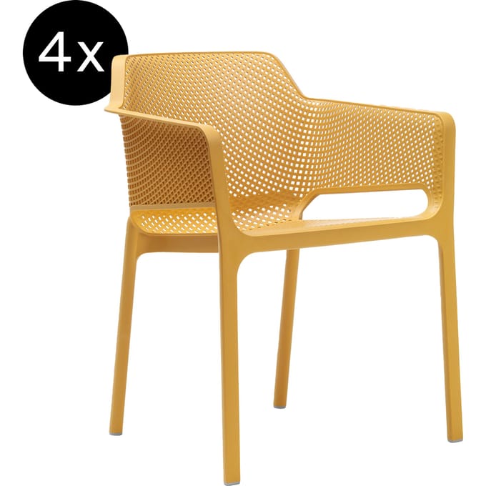 Nardi - Bundle 4x Net Armleunstoel mosterd - geel