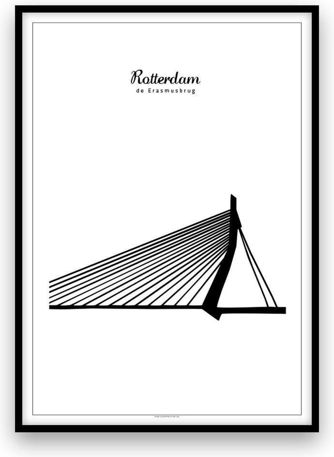 Rotterdam stadposter - Zwart-wit