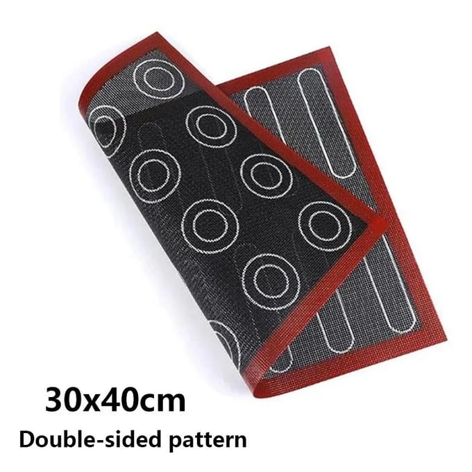 Siliconen 30x40cm Dubbelzijdig In Eén Druk Macaron Soesjes Bakmat Anti-Aanbak Gebak Oven Cake Geperforeerd Vel Voeringmat black