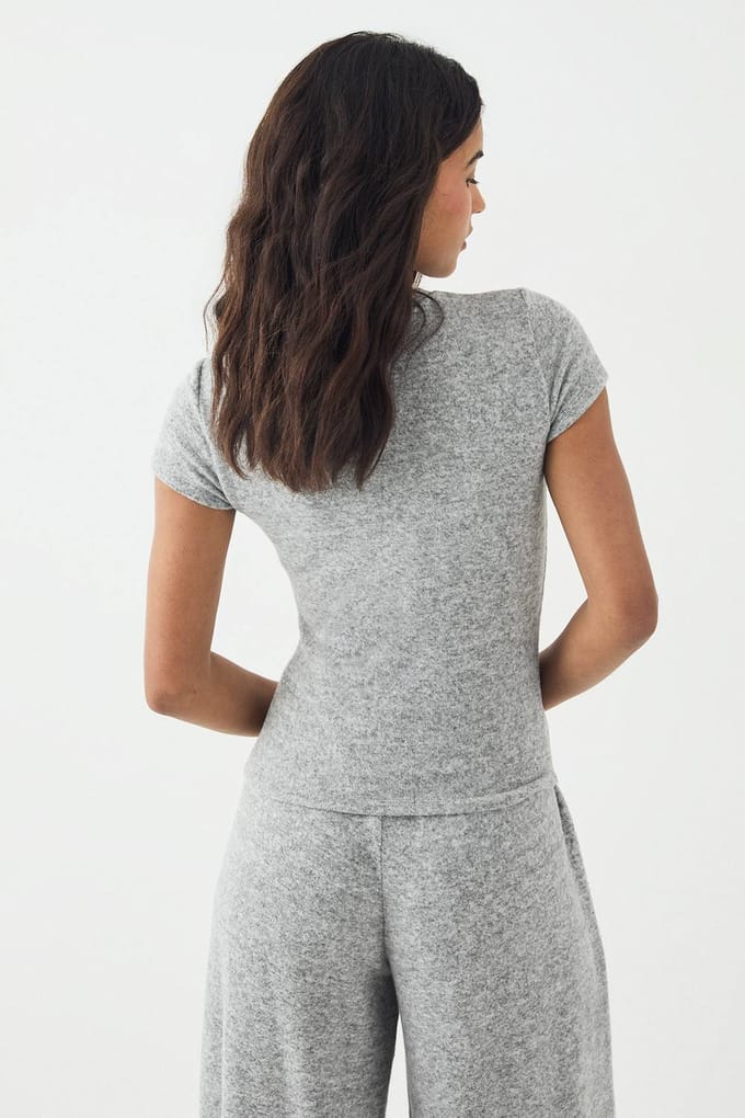 Dames DSGN Studio Lounge Loose Fit T-Shirt | Ash Grey | Maat: 3XL