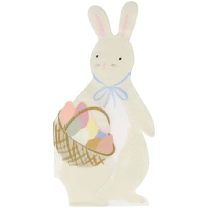 Meri meri pasen servetten - bunny with basket