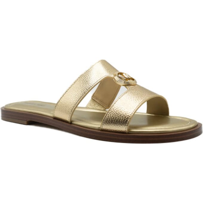 Michael Kors Dames Platte sandalen - Erin Flat Sandal - Goudkleurig - Leer - - Maat 41