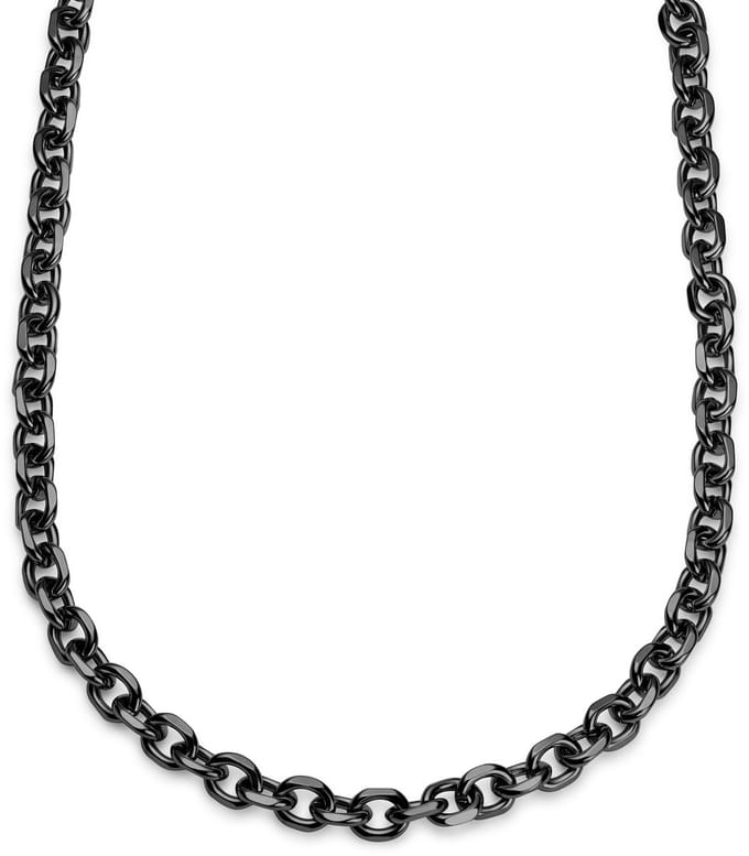 Essentials | 8 mm Gunmetal Zwarte Ketting met Kabelschakels