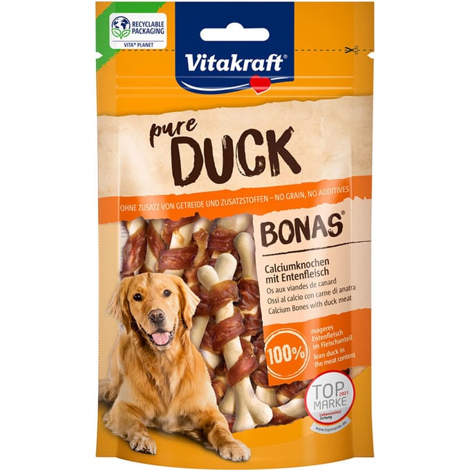 Vitakraft pure DUCK Bonas Calciumbotten met Eend - 80 g