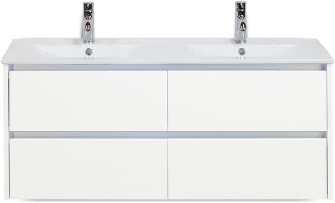Dante Badmeubelset 120 cm - Wit Hoogglans - Keramische Wastafel Wit Enjoy