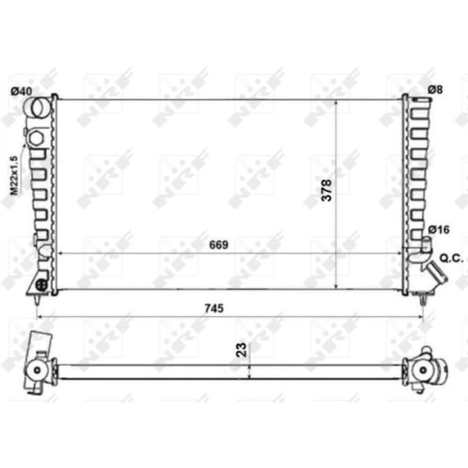 Radiator, motorkoeling NRF 58189A