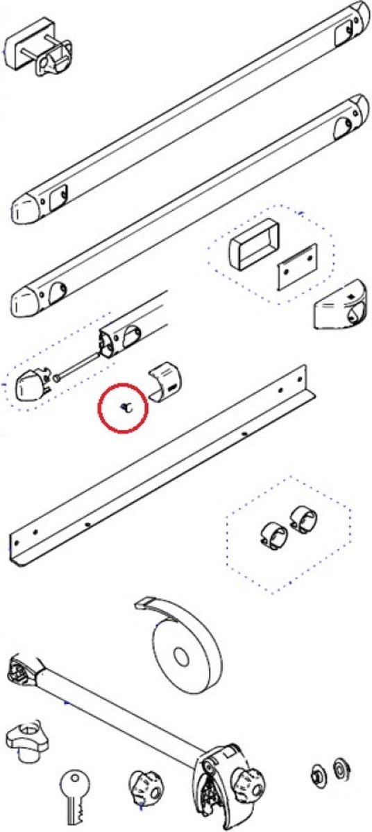 Thule Mounting Rail Screw Nail 10st.
