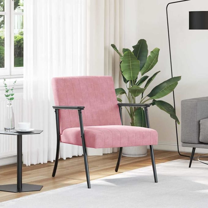 vidaXL Fauteuil Roze 59 x 75 x 78 cm Fluweel