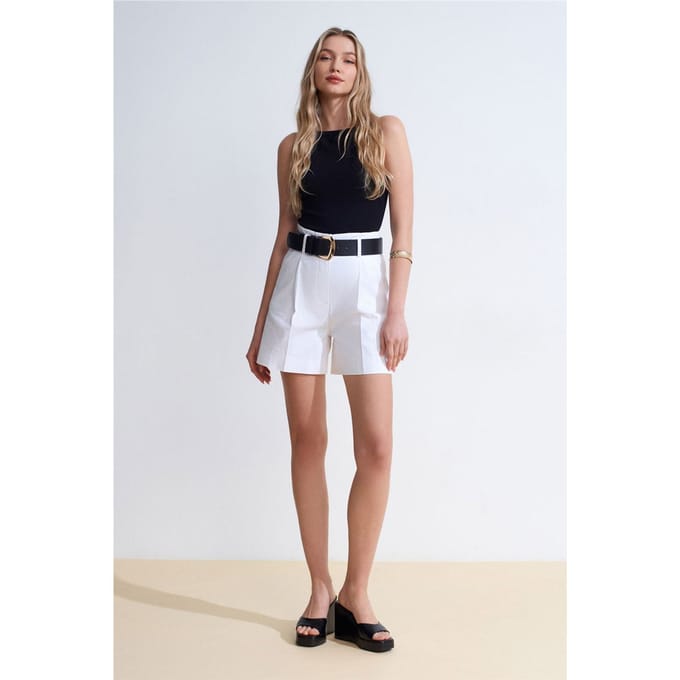 Geribbelde Katoenen Halterblouse