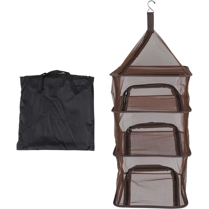 Hangend Droognet Opvouwbaar 4 Laags Draagbaar Multifunctioneel Mesh Droogrek voor Vis Groente koffie