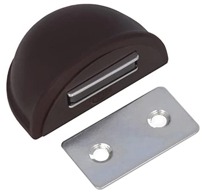 Magnetische Deurstopper voor Doorgangsdeuren - Vloerbevestiging - Bruin - 48 x 25 mm