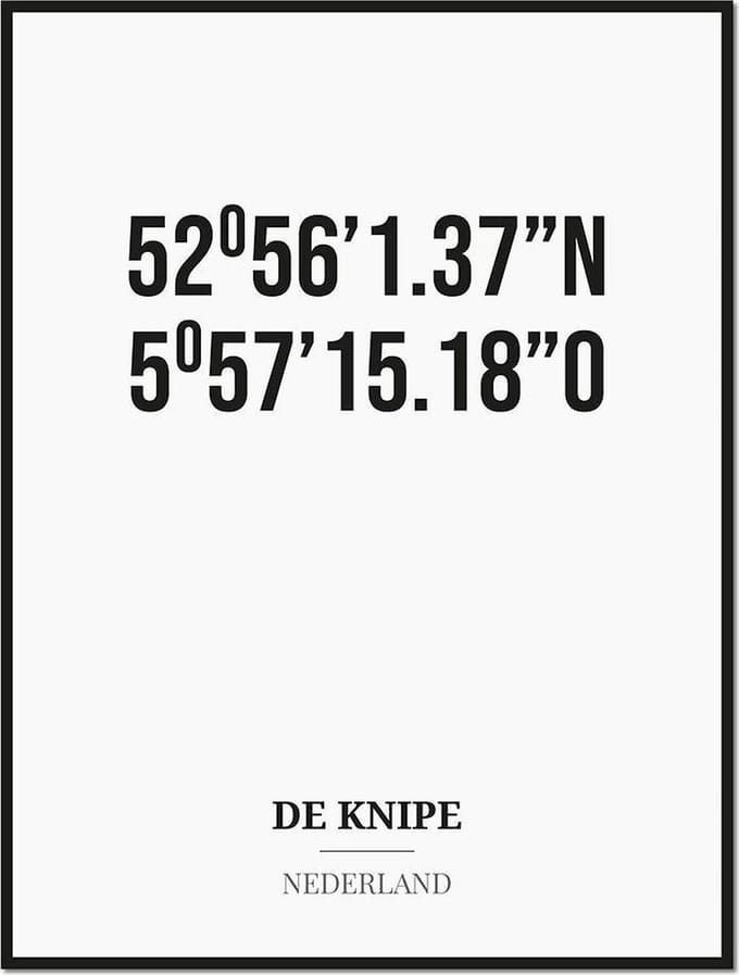 Poster/kaart DE KNIPE met coördinaten