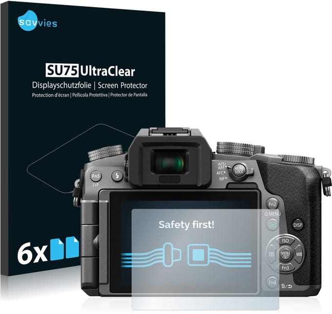 Savvies - Screenprotector voor Panasonic Lumix DMC-G7 - Folie Beschermfolie transparant 6 Stuks