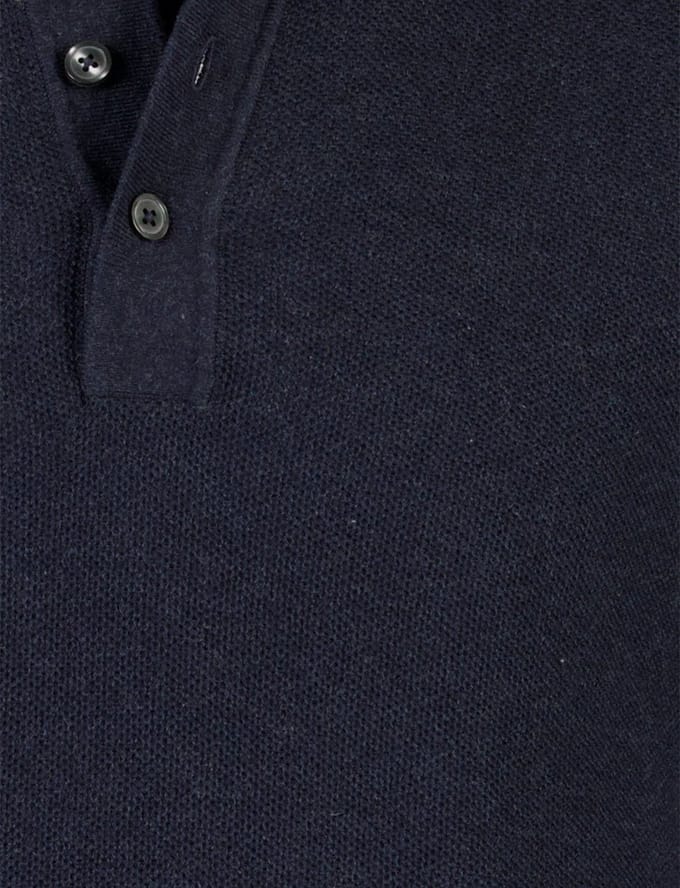 CASA MODA comfort fit heren polo lange mouw - blauw