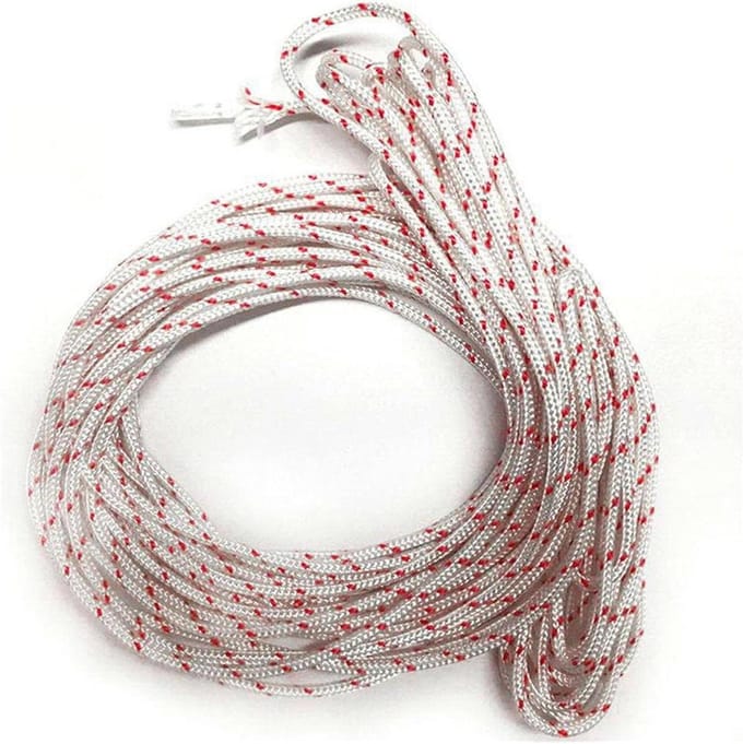 Starter Touw - Startkabel Motor - Tuinonderhoud Uitvoeren - Scheurvast Ontwerp - 10 Meter - Rood Wit