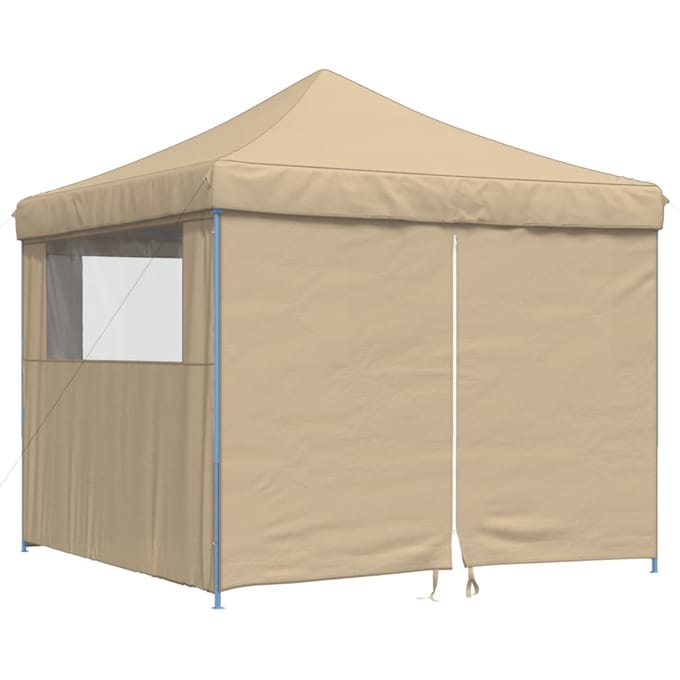 vidaXL - Partytent - inklapbaar - pop-up - met - 4 - zijwanden - beige