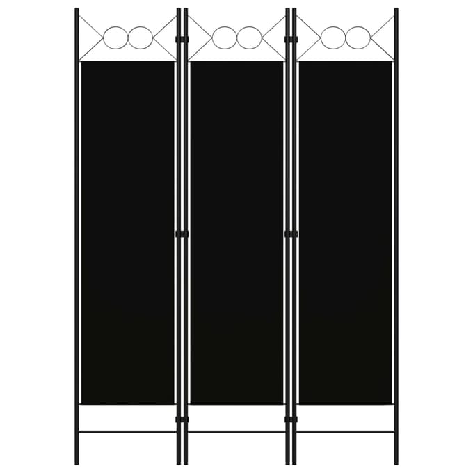 vidaXL - Kamerscherm - met - 3 - panelen - 120x180 - cm - zwart