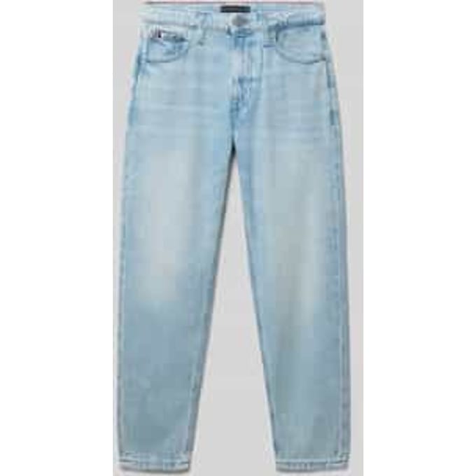 tapered jeans van mix van katoen en lyocell