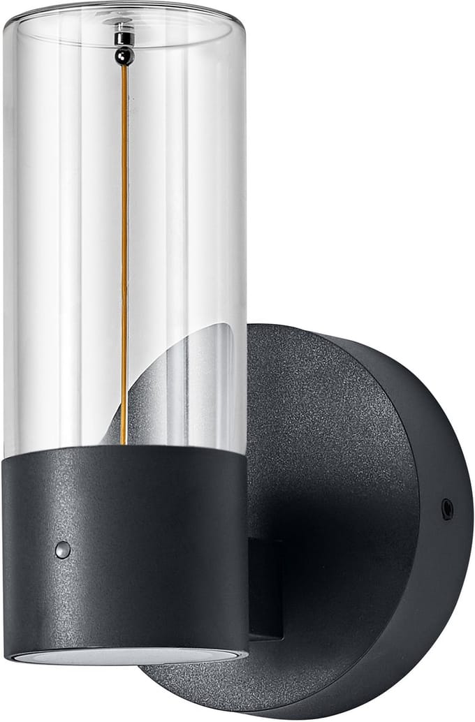 OSRAM ENDURA DECOR Filament Wandlamp, 6,5W, 470lm, 3000K warm wit, daglichtsensor, 4 modi, IP54, Glas/Aluminium
