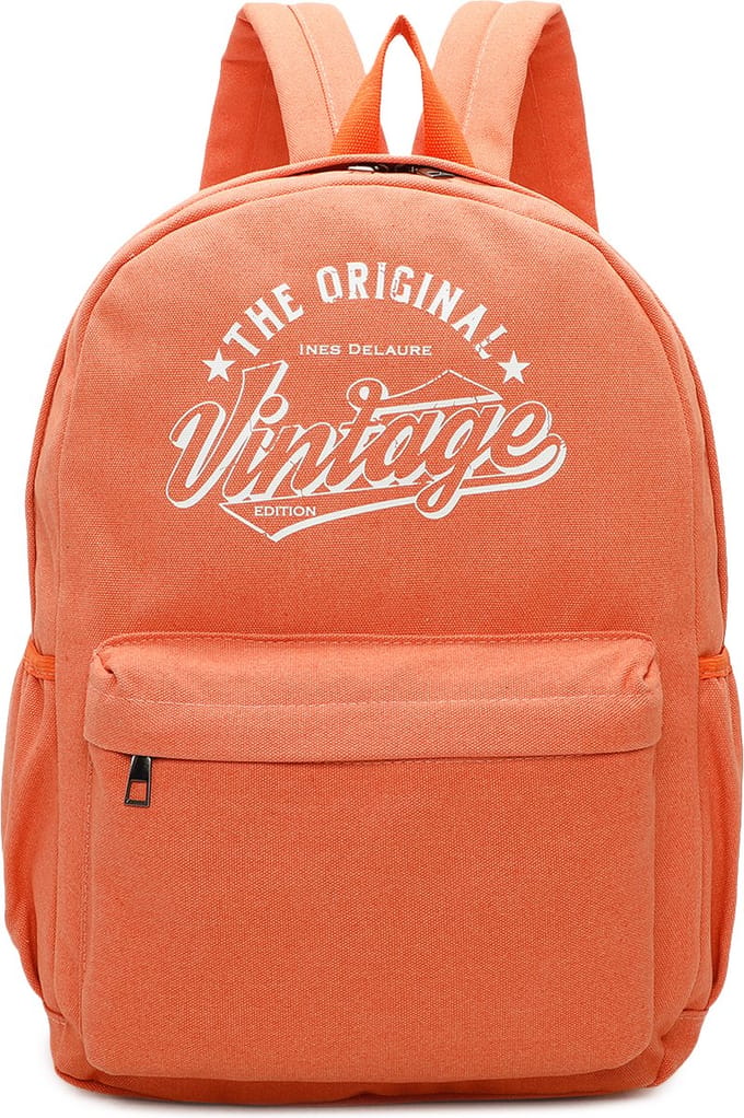 Ines Delaure - Canvas Rugzak - "Vintage" - oranje