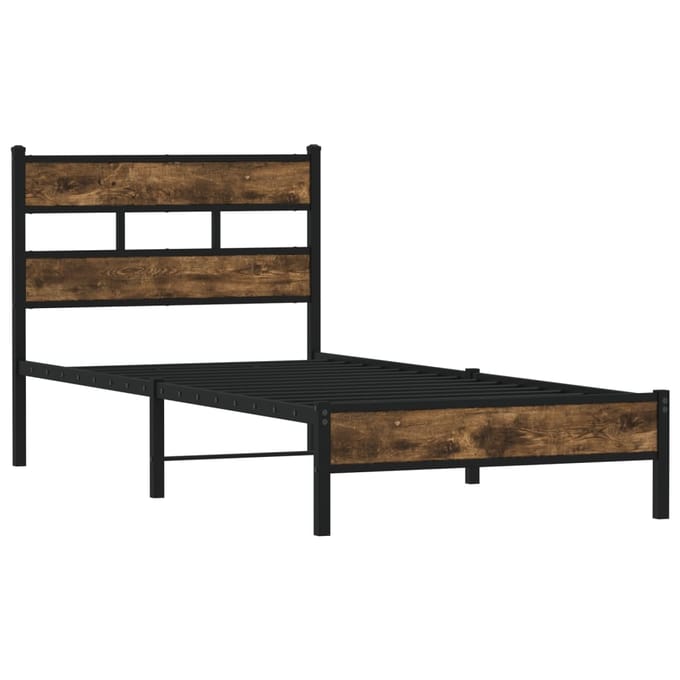 vidaXL - Bedframe - met - hoofdbord - zonder - matras - sonoma - eiken - 100x190 - cm