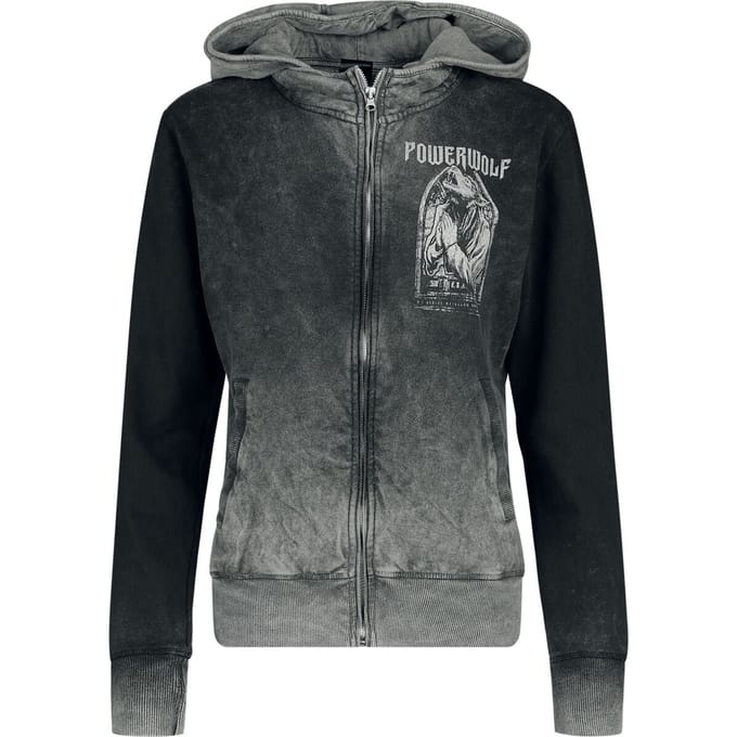 Powerwolf Vest met capuchon - Lupus dei - S tot XXL - voor Vrouwen - grijs