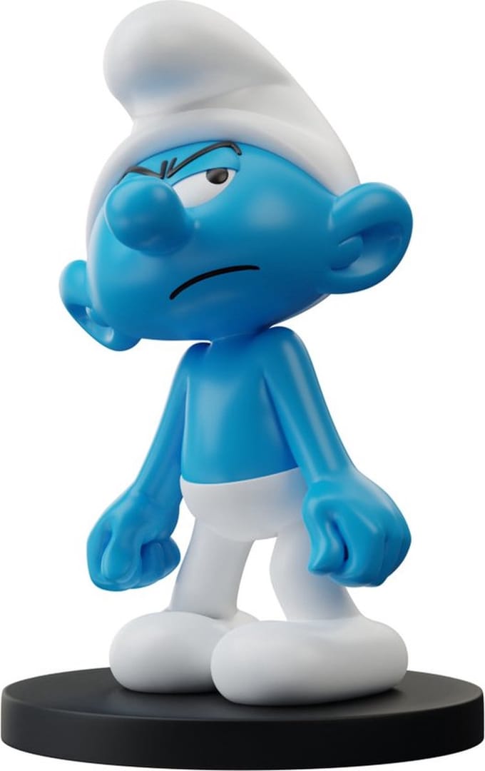 De Smurfen - Moppersmurf beeld (+/-12 cm) - merk: Blue Resin.