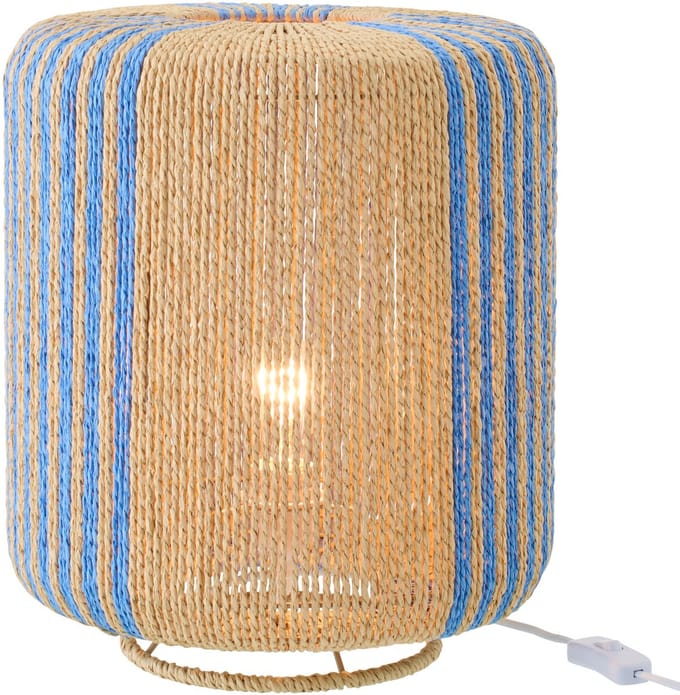 J-Line lamp Touw Cilinder - metaal - blauw/naturel - small