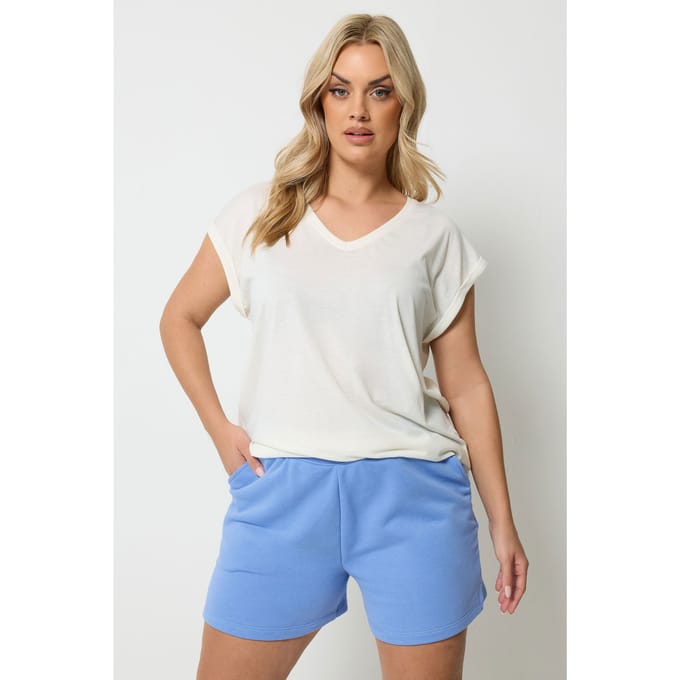 Yours Blauwe Joggershorts Size 50-52