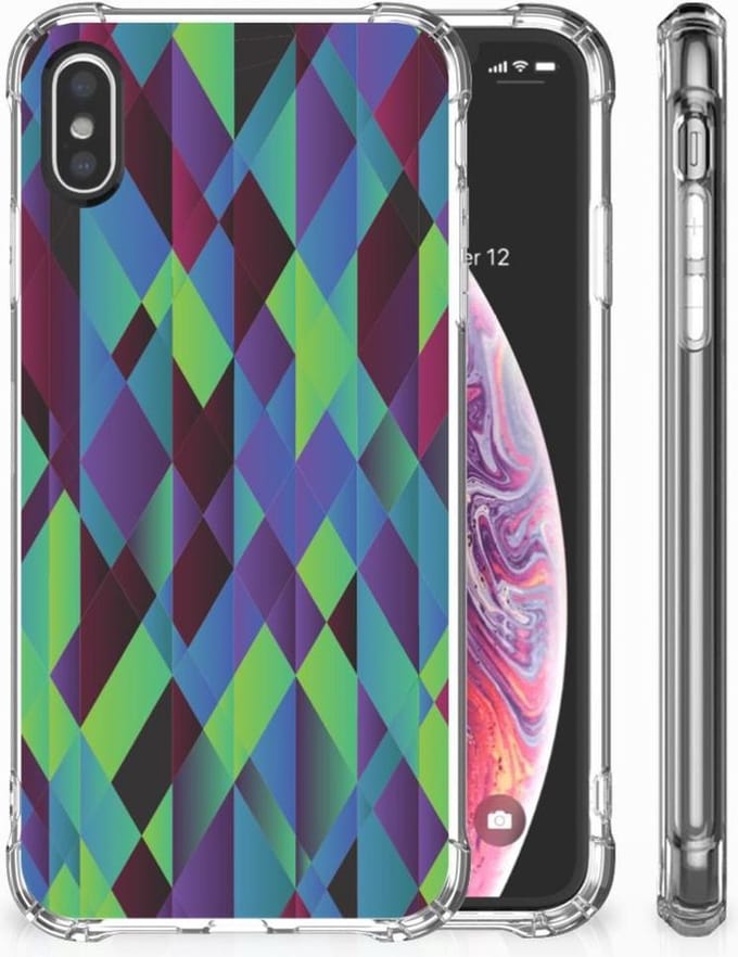 Apple iPhone X | Xs Shockproof Case Abstract Green Blue