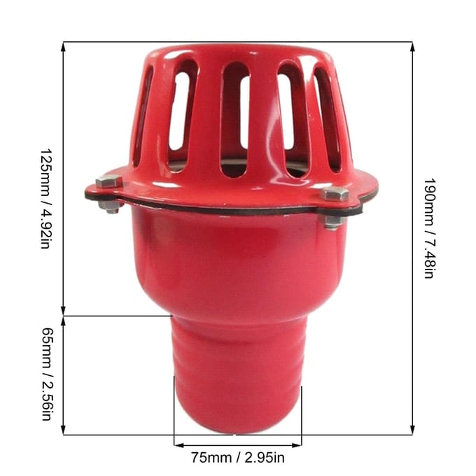 Motor Waterpomp Terugslagklep 3in Aluminiumlegering Waterdicht Goed Bodemfilter Accessoire