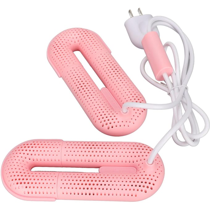 Elektrische Schoendroger Drie Niveaus Timer Sneldrogend Intrekbaar Draagbaar Roze Laarsendroger CN PLUG white