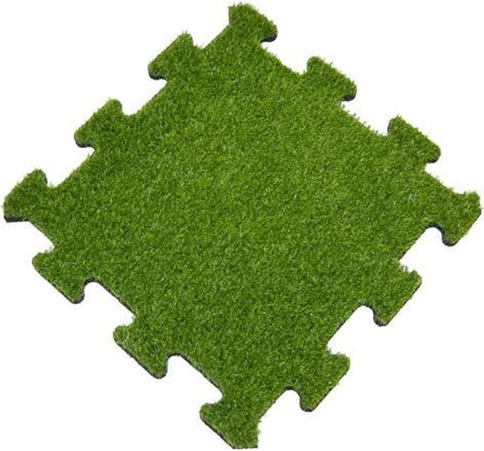 Rubber tegel met kunstgras toplaag - 50x50 cm - Puzzelsysteem (Middenstuk)