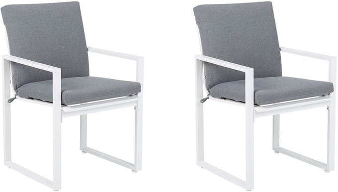 PANCOLE - Tuinstoel set van 2 - Grijs - Polyester