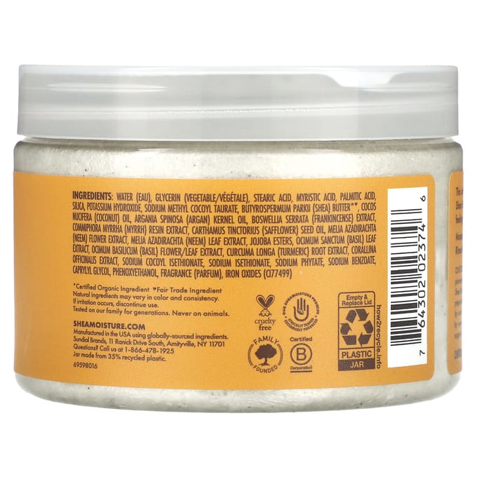 SheaMoisture, raw shea butter, moisturizing cream body scrub, 320 g (11.3 oz) white