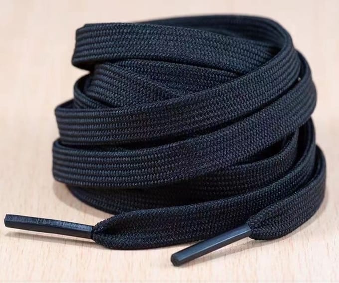 100 cm Sneaker Veters -Platte elasticiteit -Shoe laces -Platte veters - Breedte: 10mm- kleur: zwart