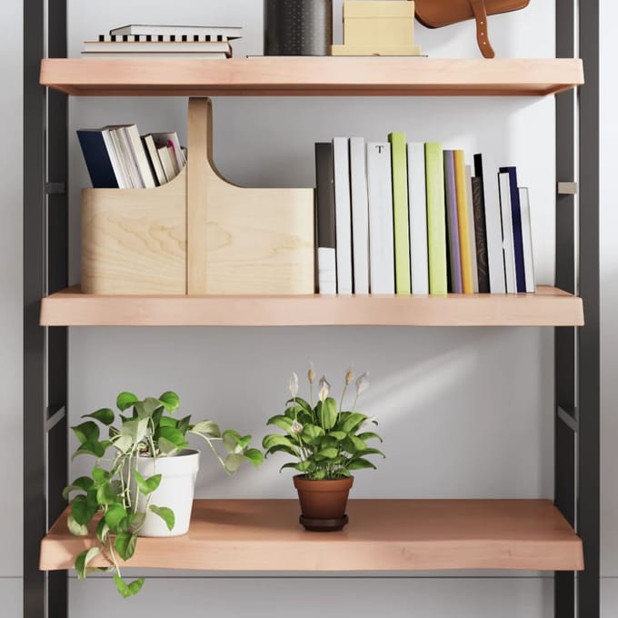 vidaXL - Wandschap - 80x50x(2-6) - cm - behandeld - massief - eikenhout - lichtbruin