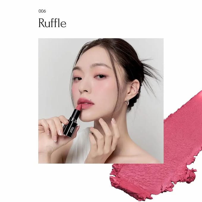Muzigae Mansion, rouge à lèvres floutant d'ambiance, 006 ruffle, 1 pièce black