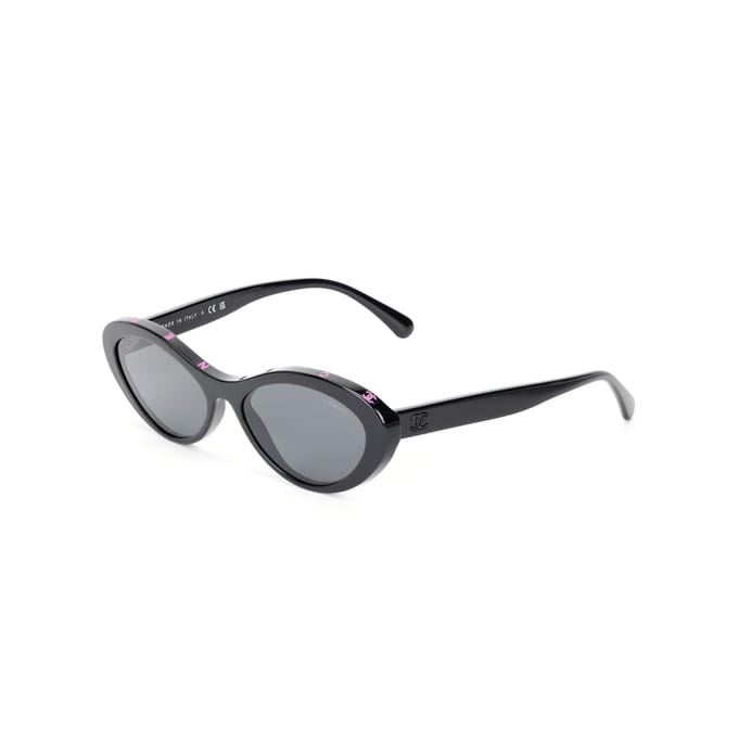 Chanel Gepolariseerde Zwarte Cat Eye Zonnebril Dames zonnebril CH5416-1711S4 Basic Packaging-Eyeglass Case+Box,57,Black