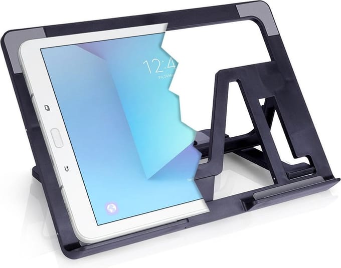 Tablet Houder Zwart Verstelbaar 25x18x2 cm - Tablet Standaard