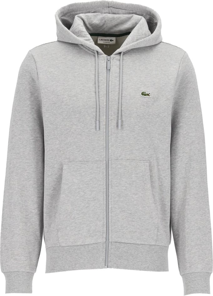Lacoste heren hoodie sweatsvest - lichtgrijs melange
