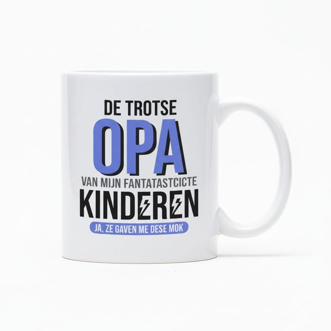 De Trotse Opa Tekst Mok 330 ml – Grappige en Liefdevolle Koffiemok Cadeau van de Kleinkinderen