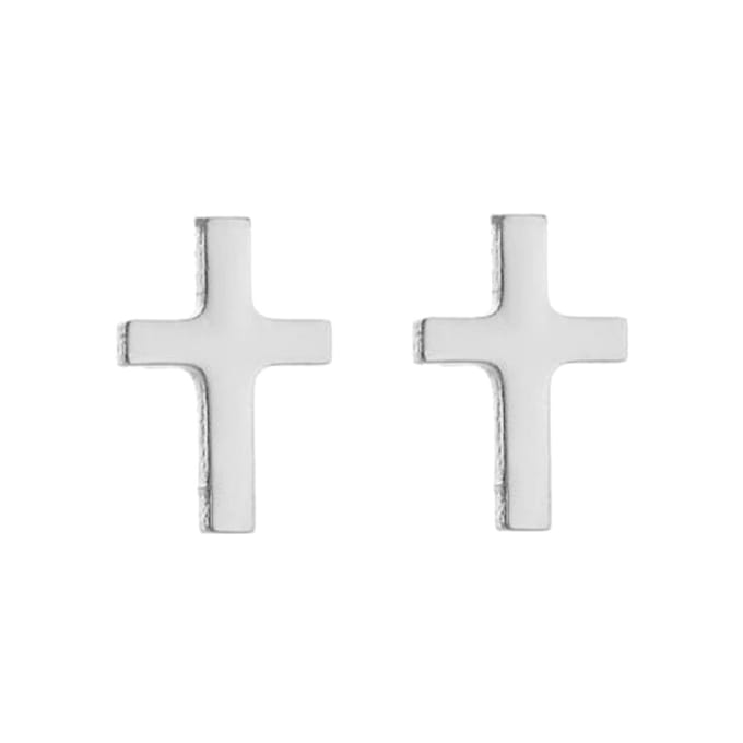 Fako Bijoux® - Oorbellen - Steker - Stainless Steel - Kruisje