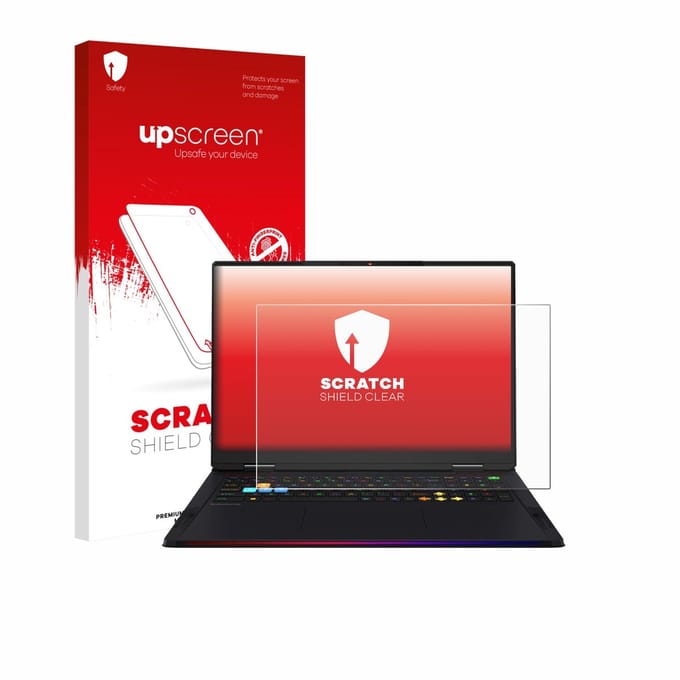upscreen - Screenprotector voor MSI Raider A18 HX - Folie Beschermfolie transparant